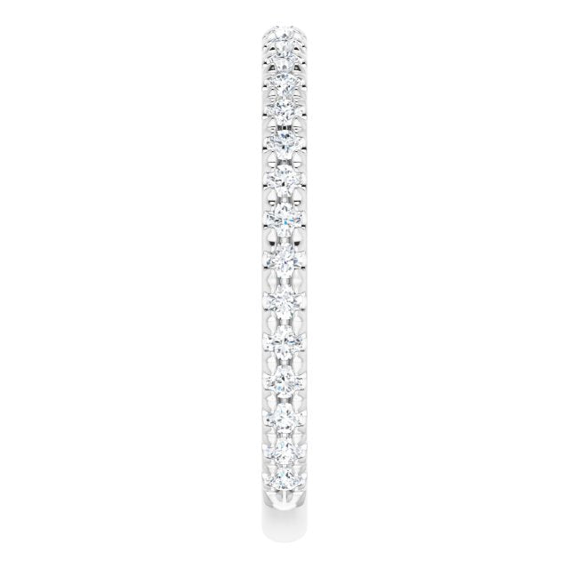 0.37 ct. Round Cut Diamond Wedding Band Delicate Anniversary Ring-VIRABYANI